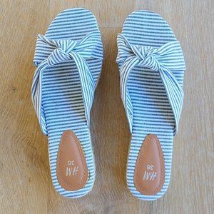 H&M Striped Knotted Platform Espadrille - Size 38